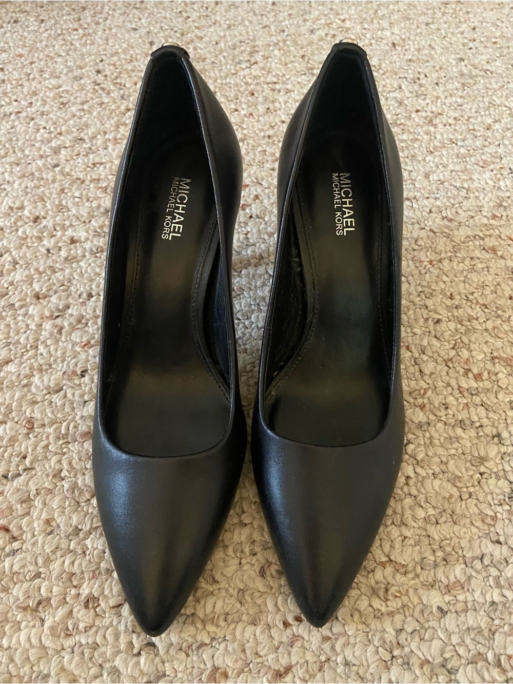 Michael Kors Black Pointed Leather Pumps - Classic Office Heels